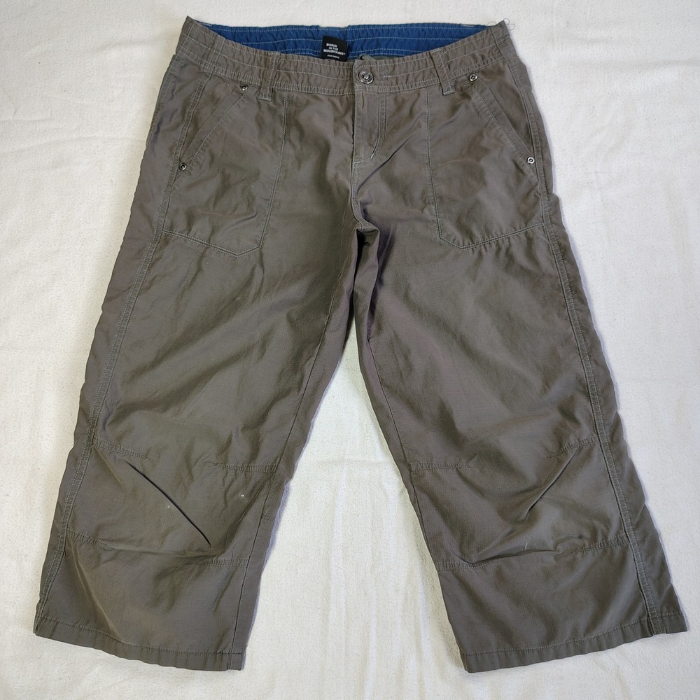 Kuhl Capri Pants Womens‎ 31 Brown Utility Hiking Cargo Embroidered Cropped